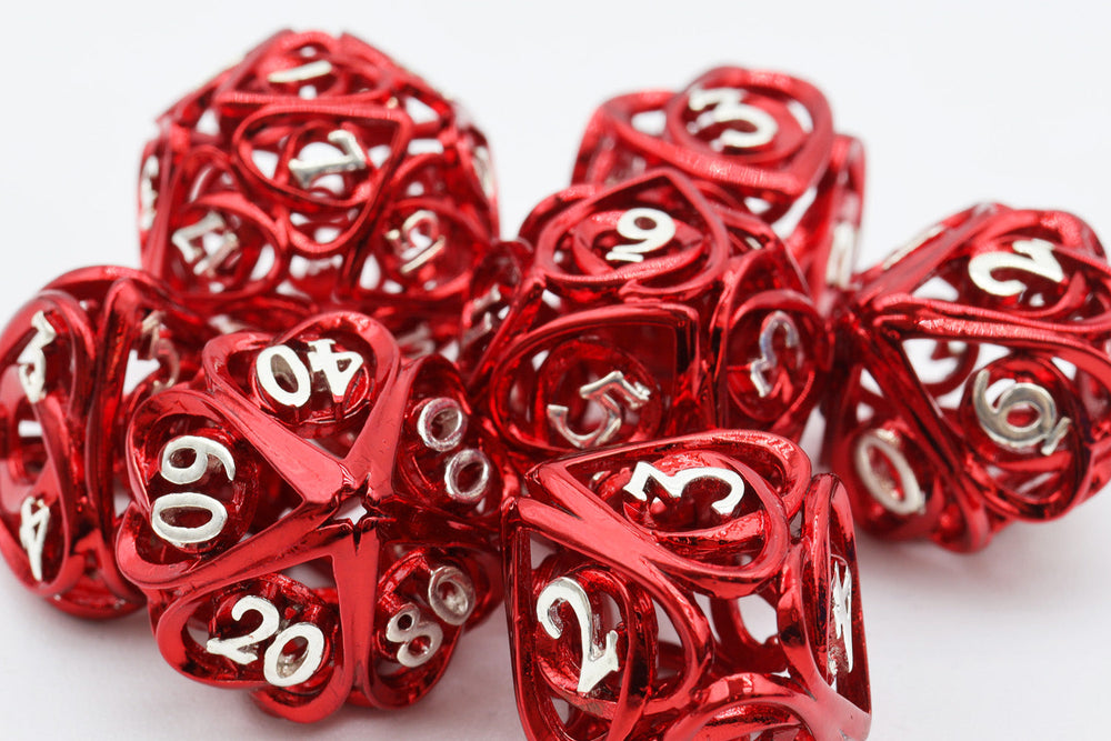 Hollow Hearts: Red - Metal RPG Dice Set (ONLINE ORDER ONLY)