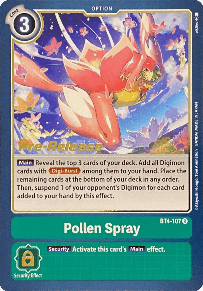 Pollen Spray [BT4-107] [Great Legend Pre-Release Promos] (ONLINE ORDER ONLY)