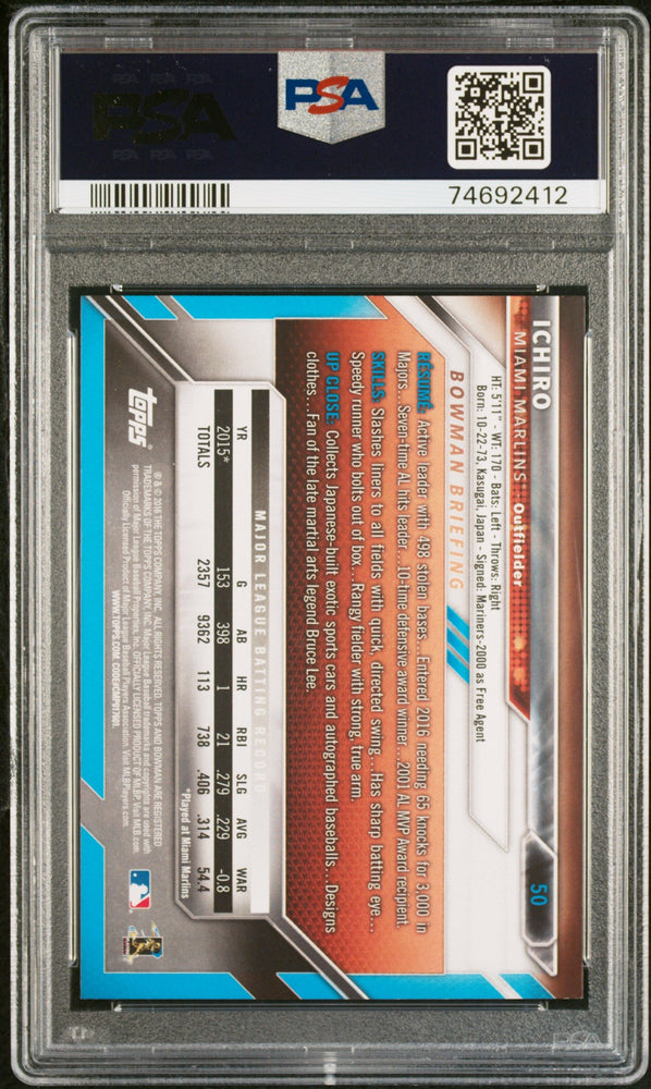 2016 BOWMAN ICHIRO #50 - PSA 10 (Online Order Only)