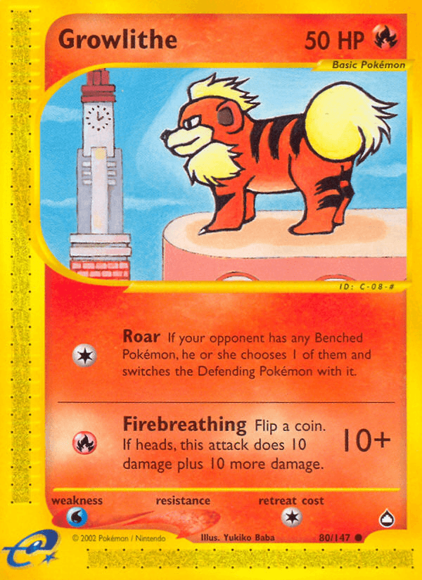 Growlithe (80/147) [Aquapolis] (Online Only)