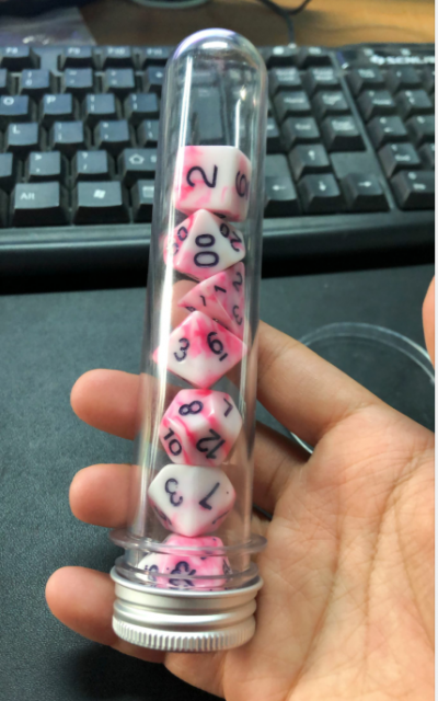 Plastic Dice Tube Vial // Can Hold 7-Dice Set // Test Tube (Online Only)