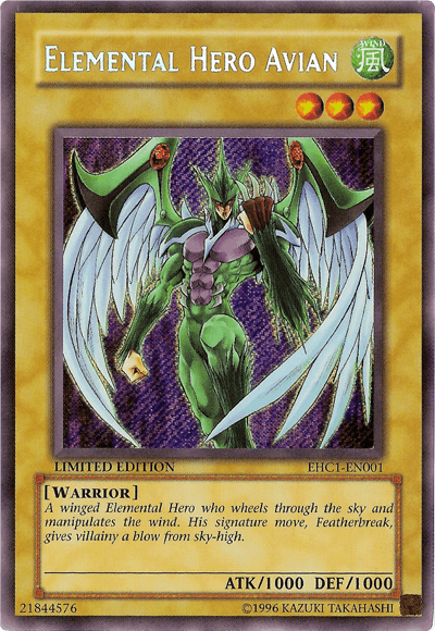 Elemental Hero Avian [EHC1-EN001] Secret Rare (ONLINE ORDER ONLY)
