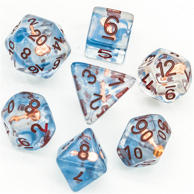 Bard (Violin) Clear Dice w/ Golden Violin 7-Dice Set Rpg (Online Only)