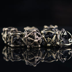 Draco Immortui Hollow Metal Dice Set - Champagne Gold (ONLINE ORDER ONLY)