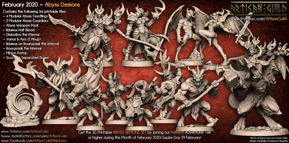 3D Printed Artisan Guild Aya - Lust Demon Abyss Demons Set 28mm 32mm (Online Only)