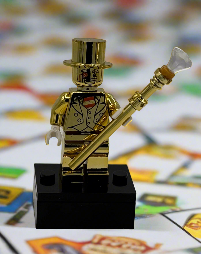 Golden Monopoly Money Man Custom Minifigure (ONLINE ORDER ONLY)