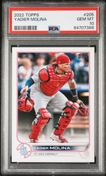 2022 TOPPS YADIER MOLINA  #205 - PSA 10 (Online Order Only)