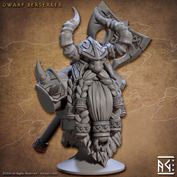 3D Printed Artisan Guild Dwarf Berserkers Busts 28mm 32mm (Online Only)