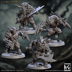 3D Printed Artisan Guild Chaos Minoc Set Rise of the Beastmen Set 28mm 32mm (Online Only)