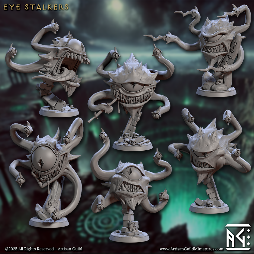 3D Printed Artisan Guild Eye Stalkers Descent into the Hive of the All Seeing 28mm 32mm (Online Only)