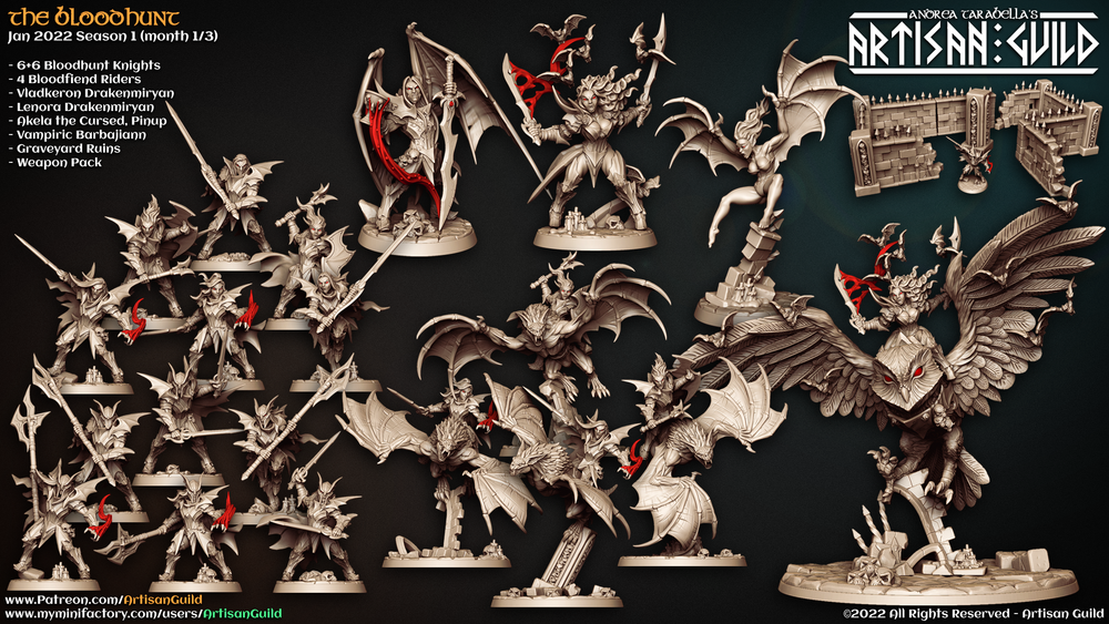 3D Printed Artisan Guild Lenora Drakenmiryan The Bloodhunt 28mm 32mm (Online Only)