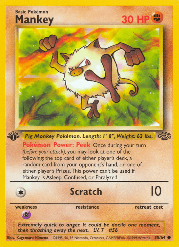 Mankey (55/64) [Jungle 1st Edition] (Online Only)