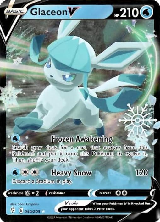 Glaceon V (040/203) (Holiday Calendar) [Sword & Shield: Evolving Skies] (Online Only)