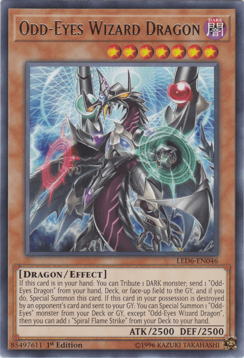 Odd-Eyes Wizard Dragon [LED6-EN046] Rare (ONLINE ORDER ONLY)