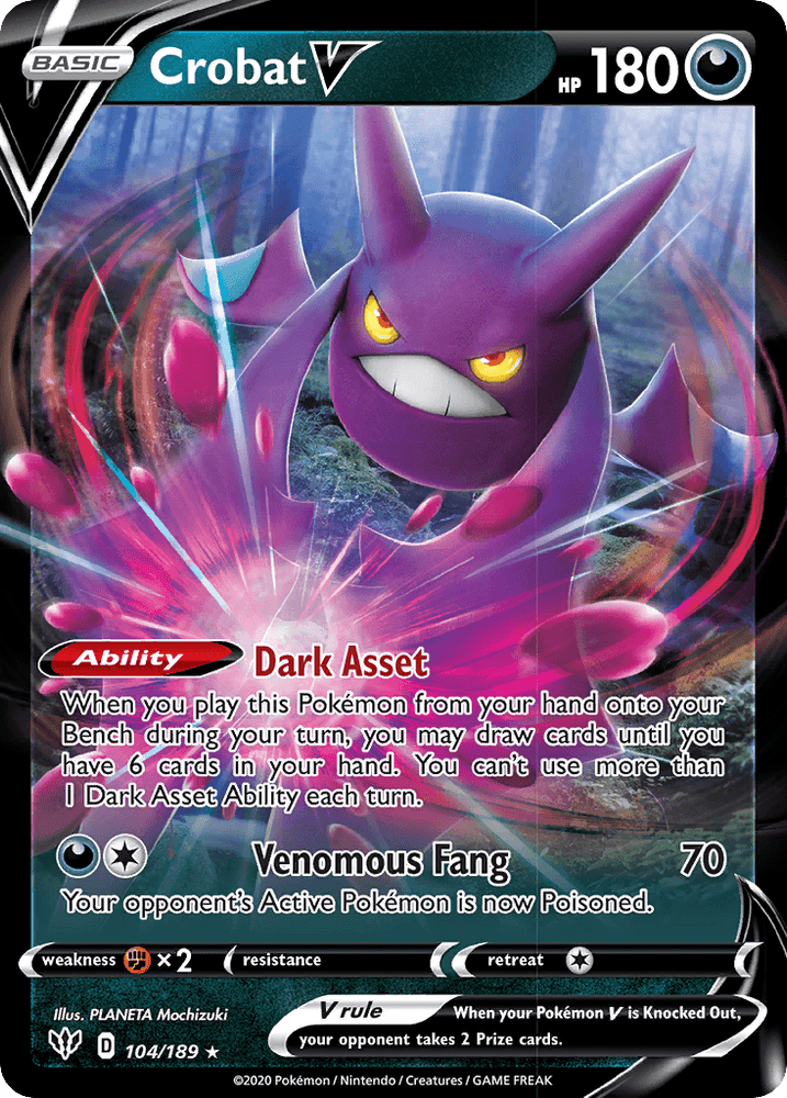 Crobat V (104/189) [Sword & Shield: Darkness Ablaze] (Online Only)