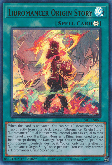 Libromancer Origin Story [CYAC-EN063] Ultra Rare (ONLINE ORDER ONLY)