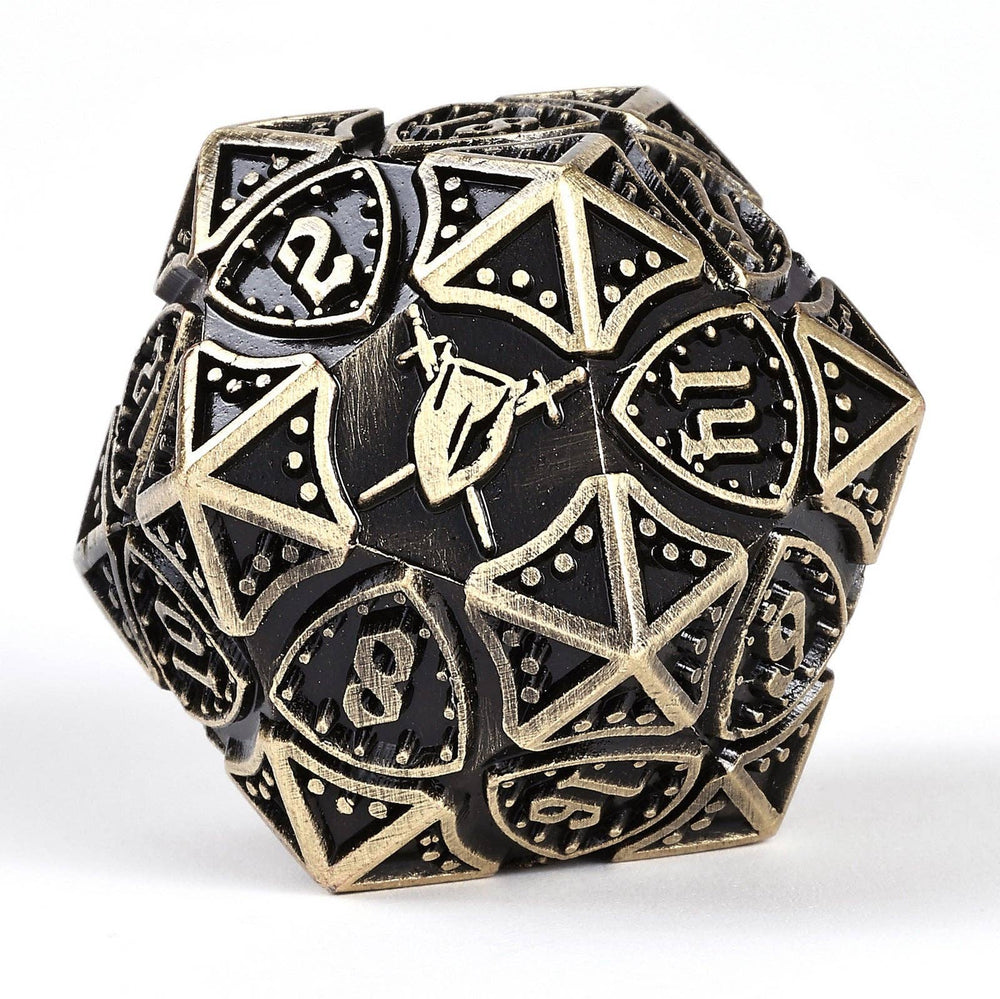 Solid Metal Fighter Class RPG Dice Set - Ancient Bronze (ONLINE ORDER ONLY)