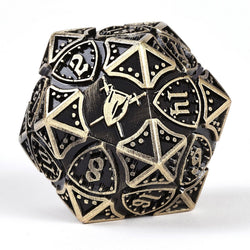 Solid Metal Fighter Class RPG Dice Set - Ancient Bronze (ONLINE ORDER ONLY)