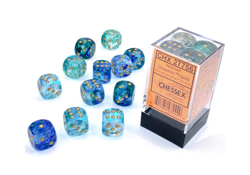 Chessex: D6  Nebula Dice sets - 16mm (Online Order Only)