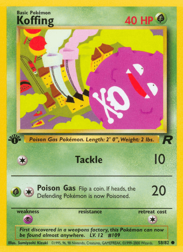 Koffing (58/82) [Team Rocket 1st Edition] (Online Only)