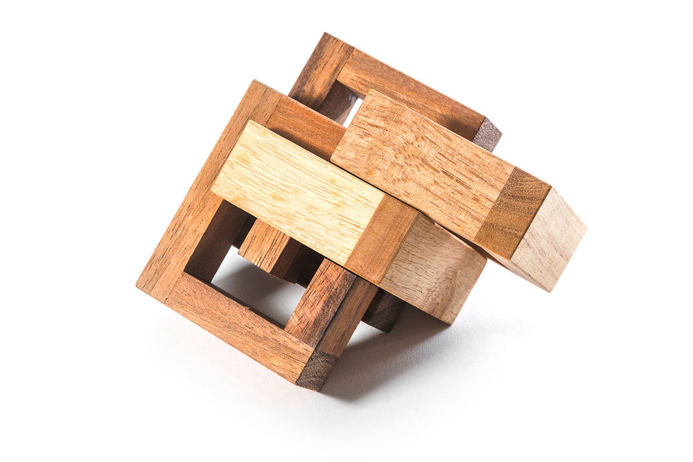 Double Lock Puzzle - Wooden Brain Teaser Puzzle (Online Order Only)