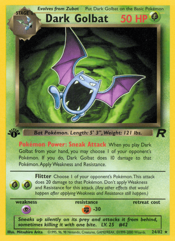 Dark Golbat (24/82) [Team Rocket 1st Edition] (Online Only)