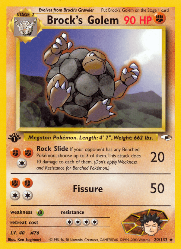 Brock's Golem (20/132) [Gym Heroes 1st Edition] (Online Only)
