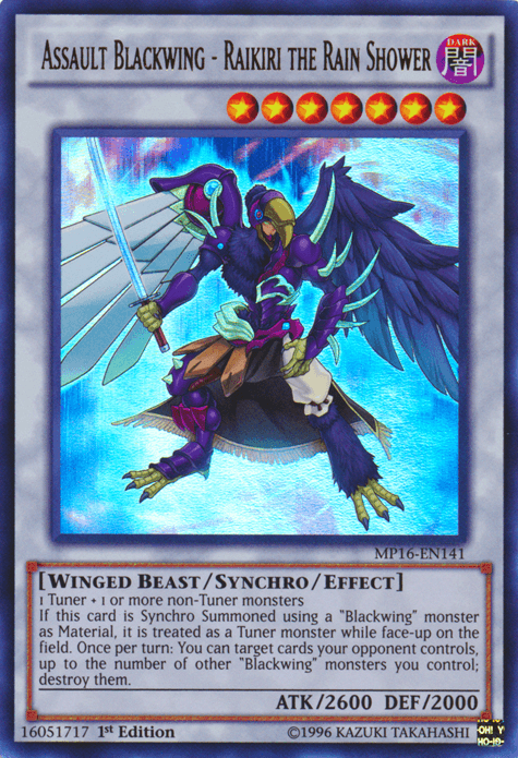 Assault Blackwing - Raikiri the Rain Shower [MP16-EN141] Ultra Rare (ONLINE ORDER ONLY)