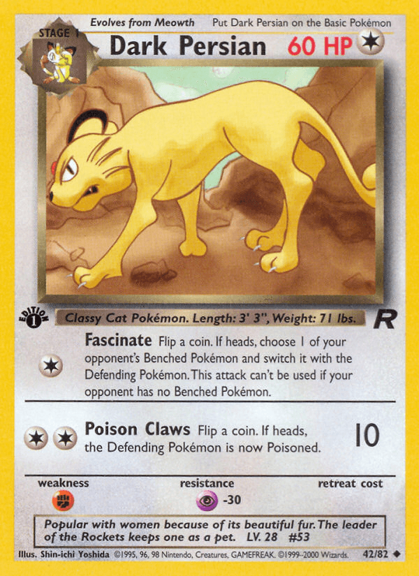 Dark Persian (42/82) [Team Rocket 1st Edition] (Online Only)