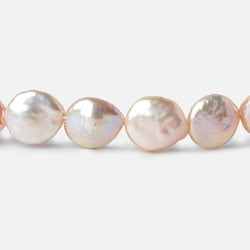 10-10.5mm Ballet Pink Coin Freshwater Pearl 16 inch 33 pieces