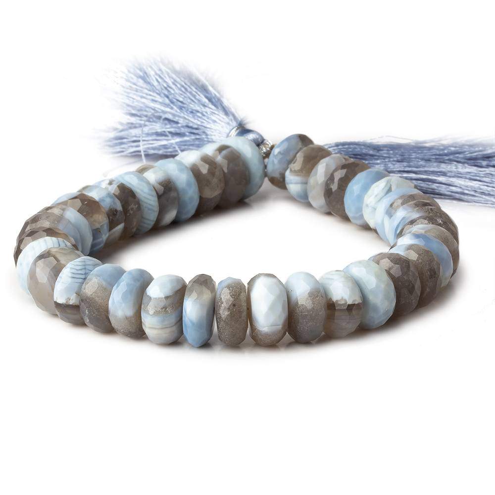 10-10.5mm Denim Blue Owyhee Opal faceted rondelle beads 8 inch 39 pieces (ONLINE ORDER ONLY)