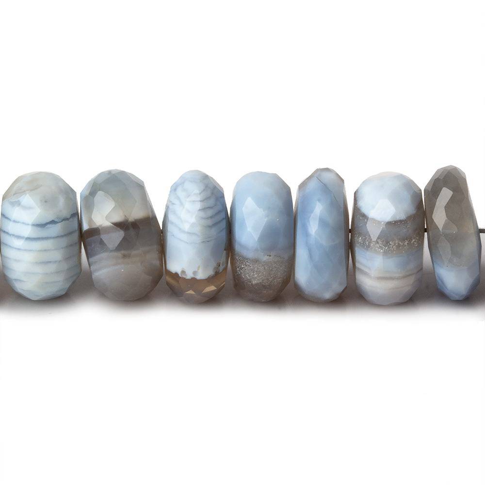 10-10.5mm Denim Blue Owyhee Opal faceted rondelle beads 8 inch 39 pieces (ONLINE ORDER ONLY)