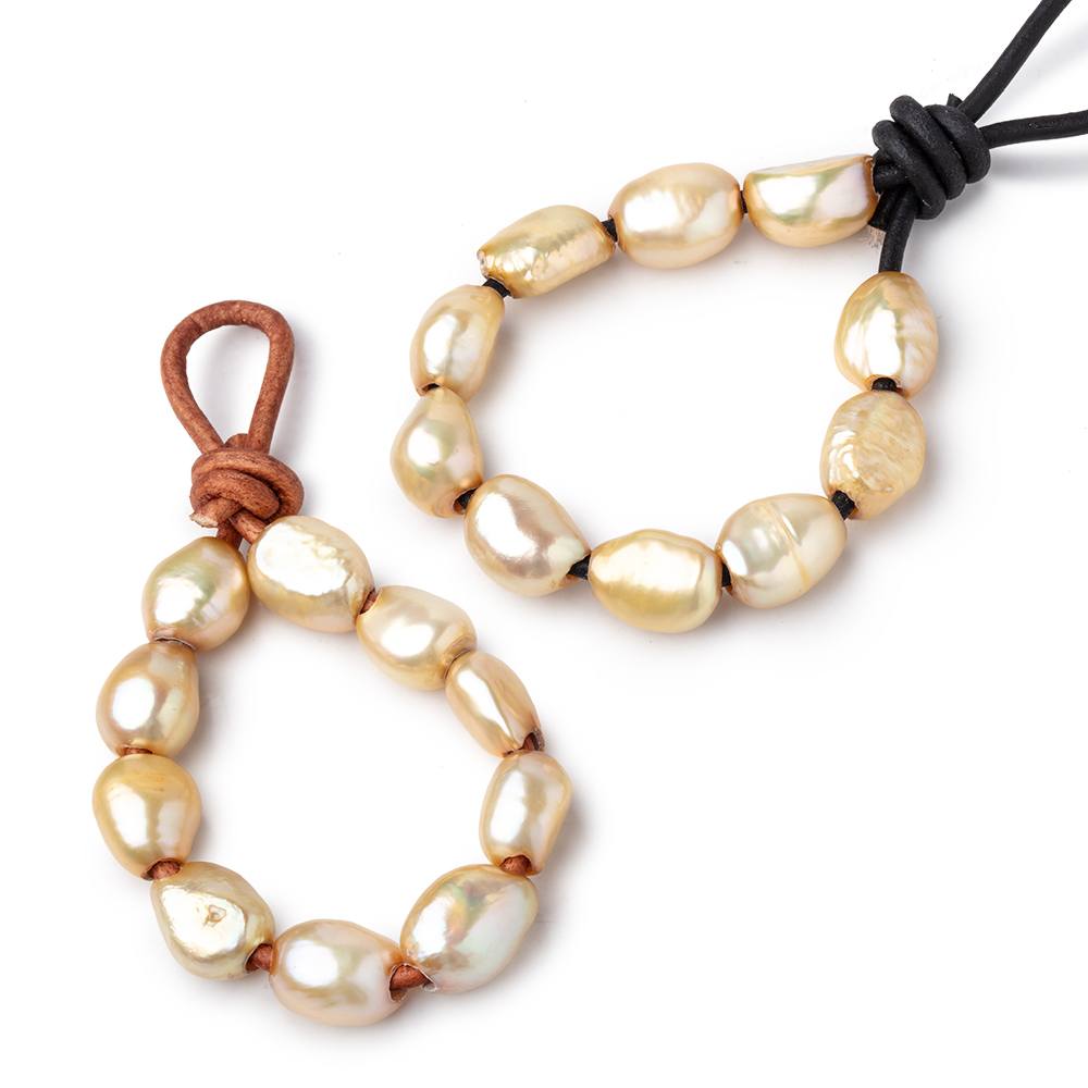 10-11.5mm Lemon Grass Large Hole Baroque Set of 10 Pearls (ONLINE ORDER ONLY)