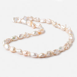 10-12mm Peach Straight Drilled Keshi Freshwater Pearls 15.5 inch 38 pieces (ONLINE ORDER ONLY)