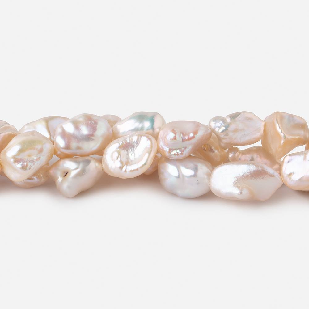 10-12mm Peach Straight Drilled Keshi Freshwater Pearls 15.5 inch 38 pieces (ONLINE ORDER ONLY)