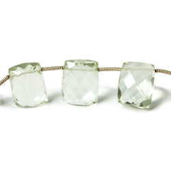 10 - 14mm Prasiolite Top Drilled Faceted Cushion Beads 8 inch 12 pieces (ONLINE ORDER ONLY)
