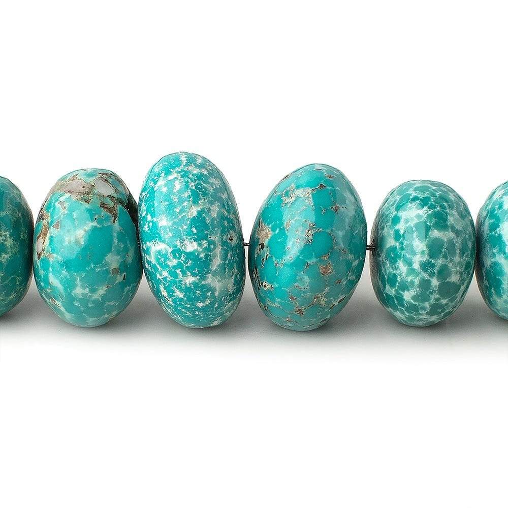 10-17mm Turquoise plain rondelle beads 18 inch 53 pieces (ONLINE ORDER ONLY)