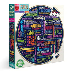 100 Great Words 500 Piece Round Jigsaw Puzzle eeBoo (ONLINE ORDER ONLY)