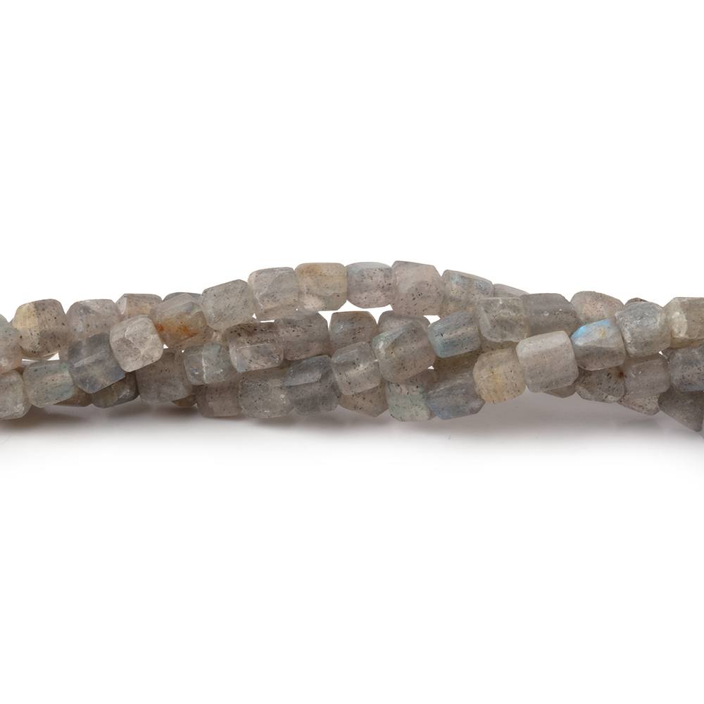 3-4mm Matte Labradorite Plain Cube Beads 7.5 inches 48 pieces (ONLINE ORDER ONLY)