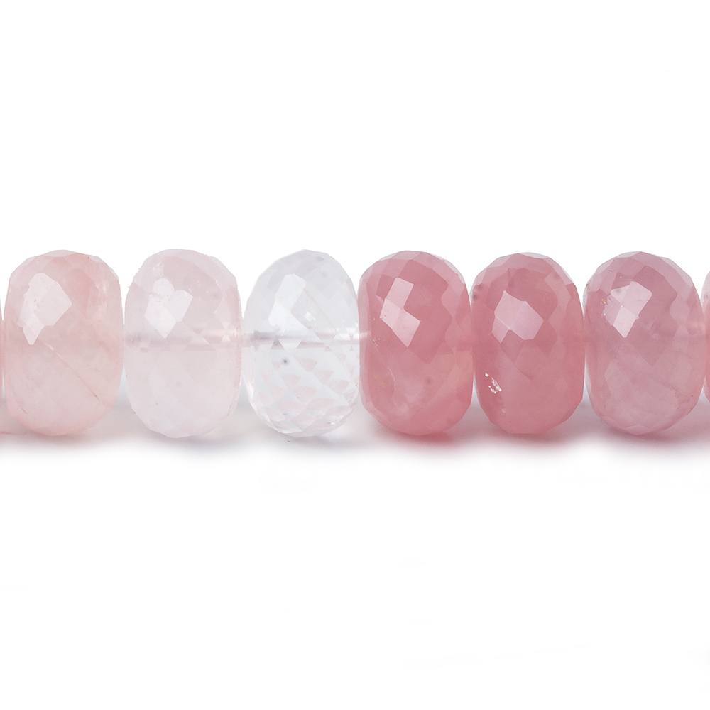 10.5-11.5mm Shaded Rose Quartz faceted rondelle beads 8.5 inch 36 pieces AA (ONLINE ORDER ONLY)