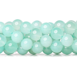 10.5-11mm Sky Blue Chalcedony Plain Rounds 12.5 inch 30 beads (ONLINE ORDER ONLY)