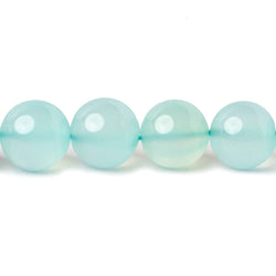 10.5-11mm Sky Blue Chalcedony Plain Rounds 12.5 inch 30 beads (ONLINE ORDER ONLY)