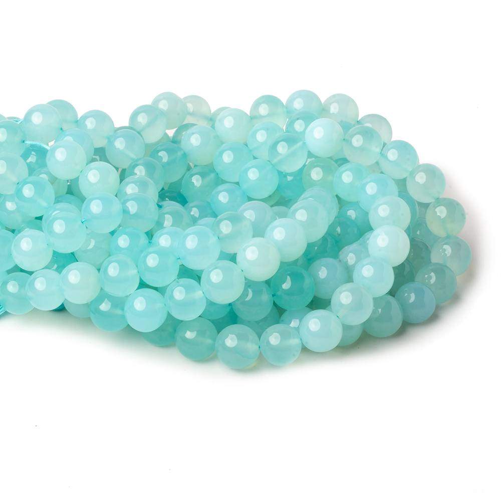 10.5-11mm Sky Blue Chalcedony Plain Rounds 12.5 inch 30 beads (ONLINE ORDER ONLY)