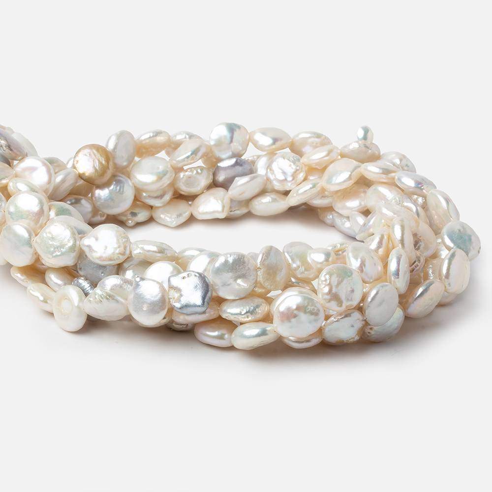 10.5mm Off White Coin Freshwater Pearls 16 inch 36 pcs