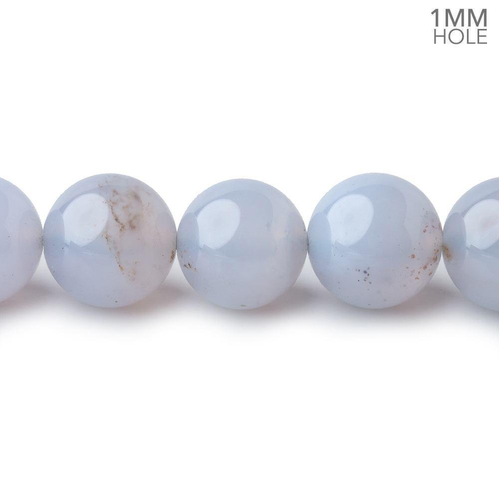 10.5mm Turkish Blue Chalcedony Plain Round Beads 15.5 inch 37 pieces (ONLINE ORDER ONLY)