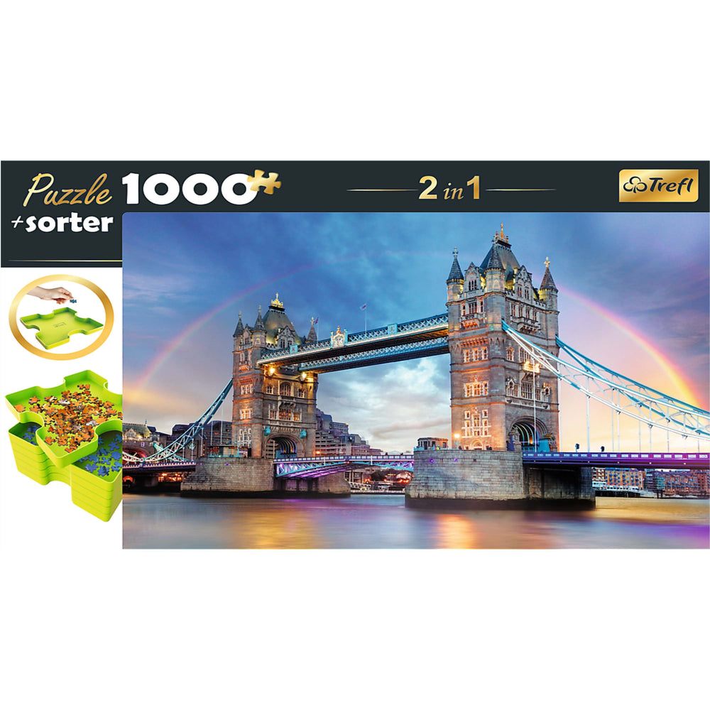 Trefl Red 1000 Piece Puzzle & Sorter - Rainbow over Tower Bridge (ONLINE ORDER ONLY)