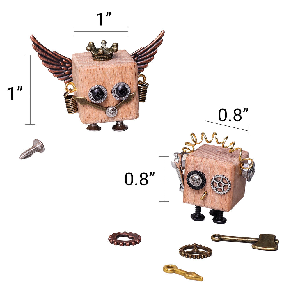 DIY Timberbot Kit – Build 2 Wooden Robots, Make Keychains & Necklaces (ONLINE ORDER ONLY)