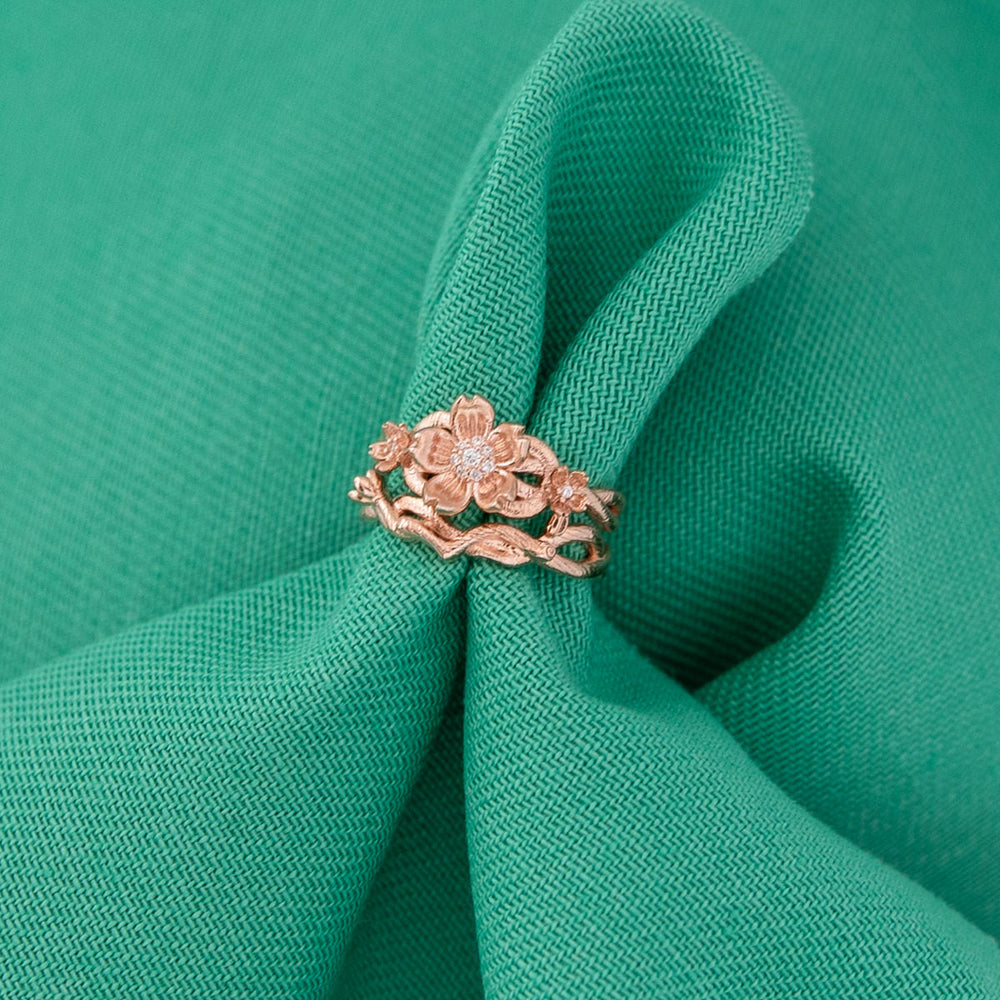 Disney X RockLove DISNEY MULAN Mulan Cherry Blossom Stacker Rings (ONLINE ORDER ONLY)