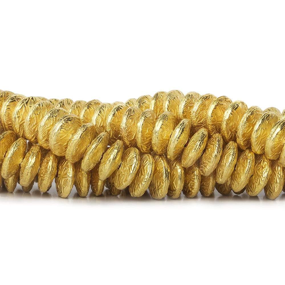 10mm 22kt Gold Plated Copper Disc with Crosshatch Pattern 8 inch 52 pieces (ONLINE ORDER ONLY)