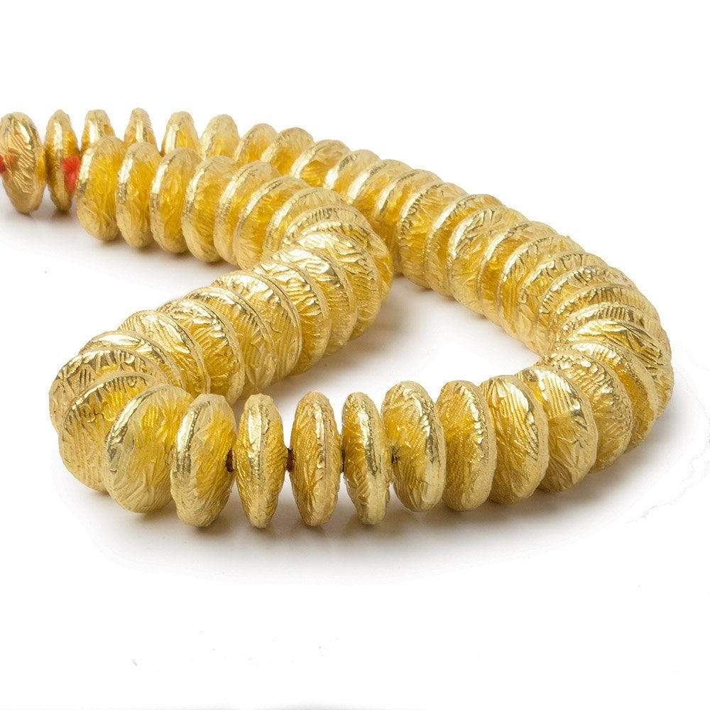 10mm 22kt Gold Plated Copper Disc with Crosshatch Pattern 8 inch 52 pieces (ONLINE ORDER ONLY)